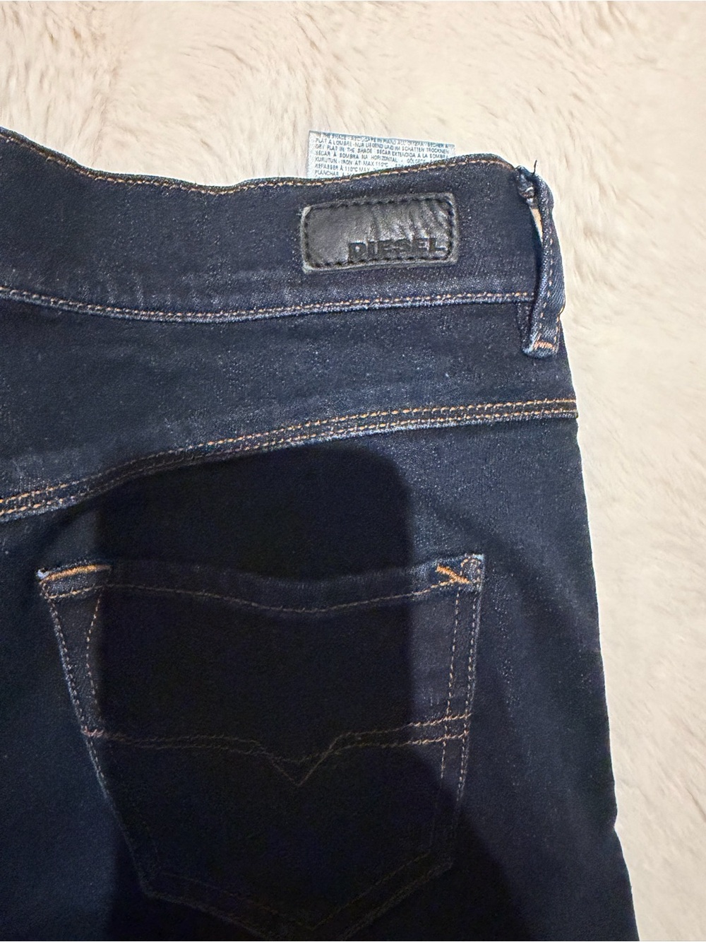 Diesel Dark Indigo Denim Jeans with Contrast Stitching